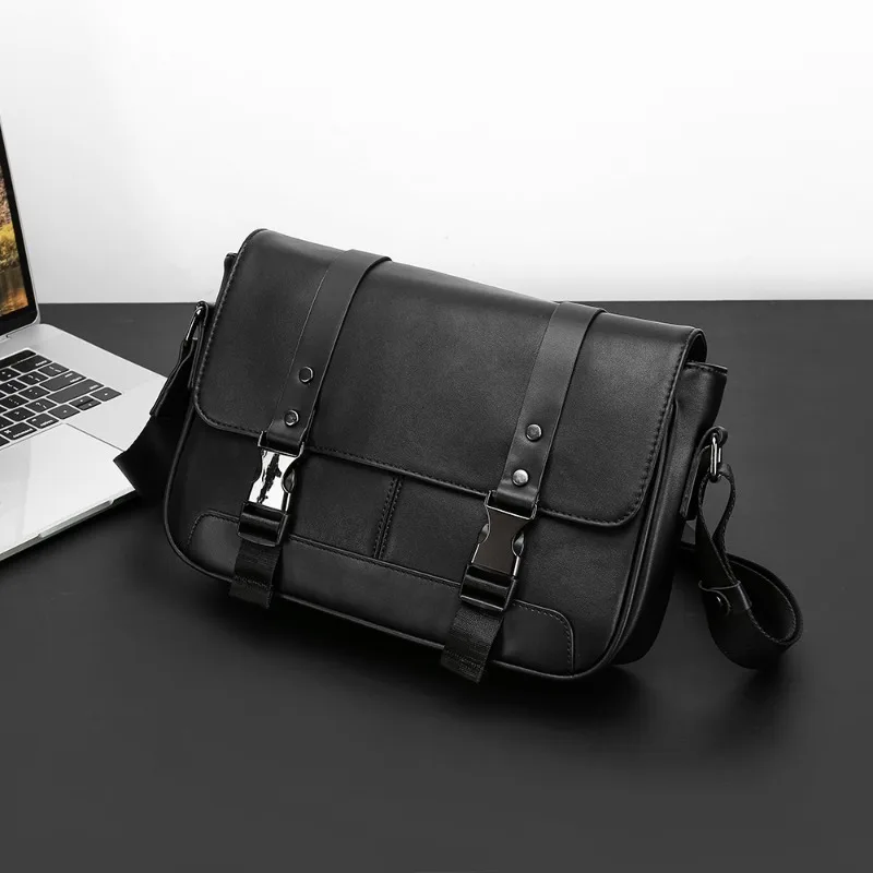 Nouveau sac à bandoulière pour hommes de mode sac de messager de grande capacité pour hommes sacs à bandoulière en cuir PU de luxe cartables de conception de marque masculine 1