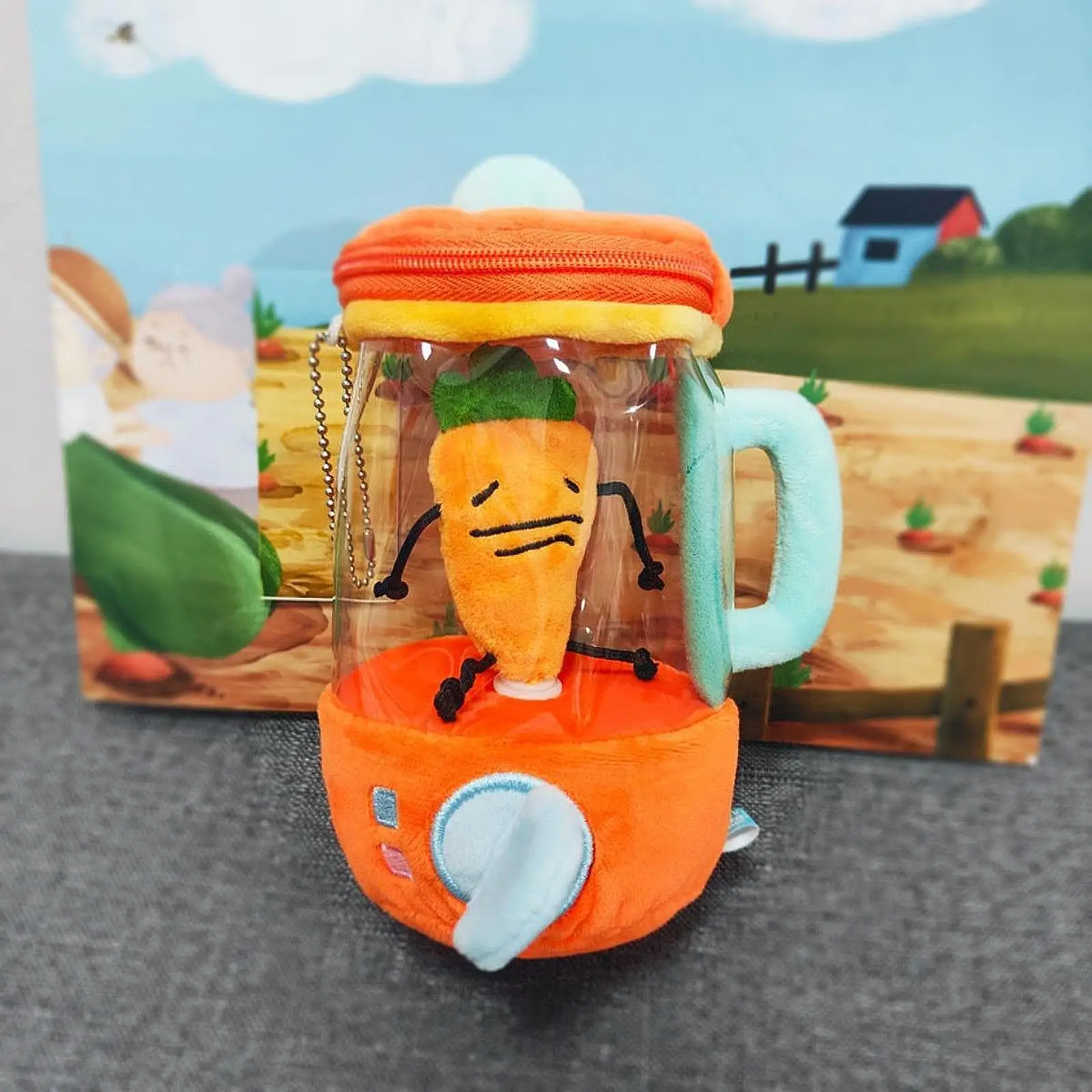 Carrot Juicer Plush Toy Plush Vegetable Toy Cartoon for Children Boys Girls