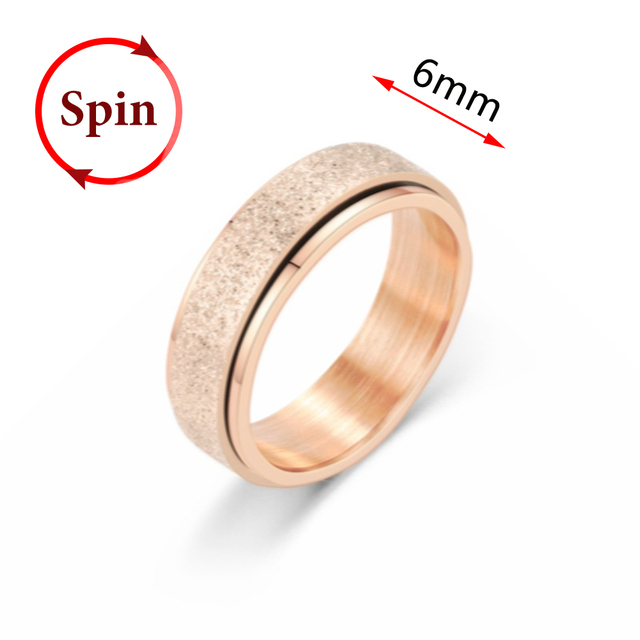 Fidget Spinner Rings For Women Men Spinning Rotating Stainless Steel Pubk Ring Anti Stress Accessories Men's Jewelry