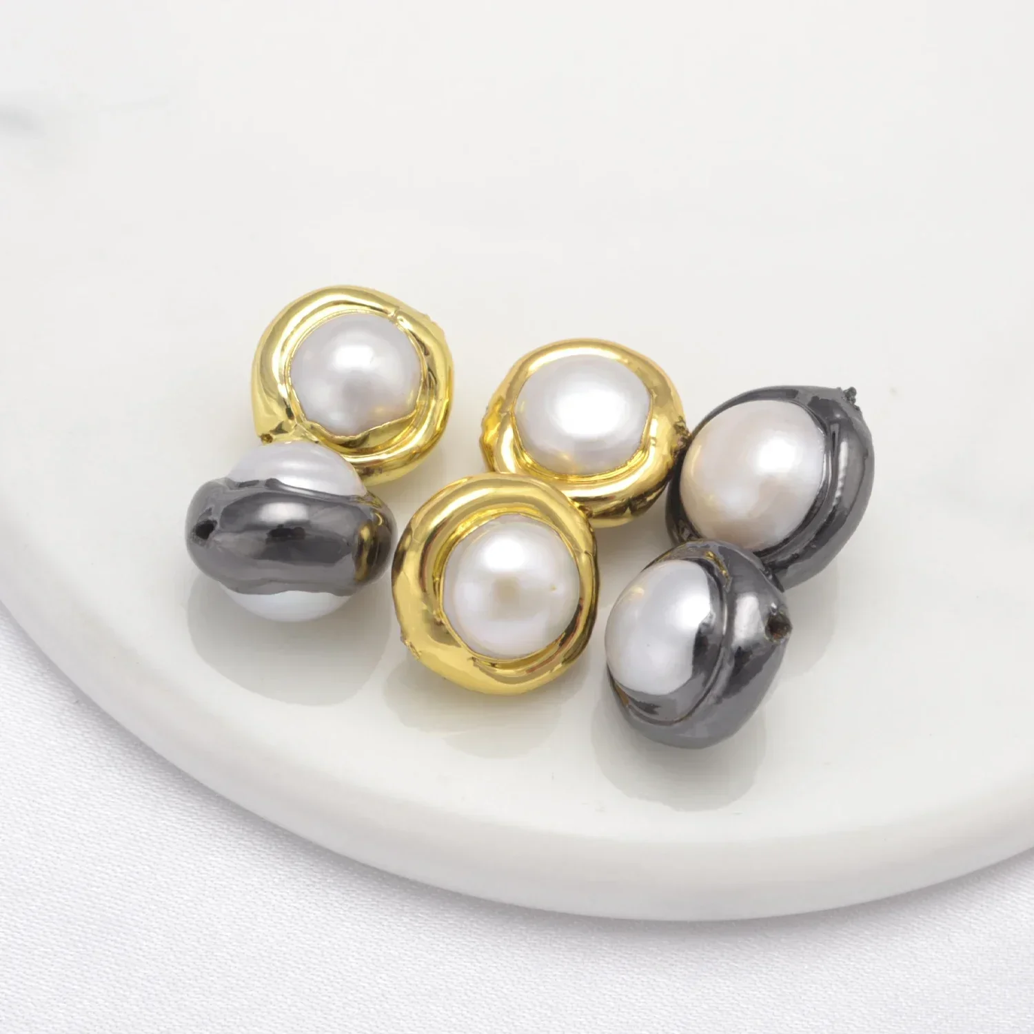 Copper Clad Pearl Spacer Beads for Handmade Jewelry Accessories Natural Pearl Bracelet Necklace Making Supplies DIY Beads 20 Pcs