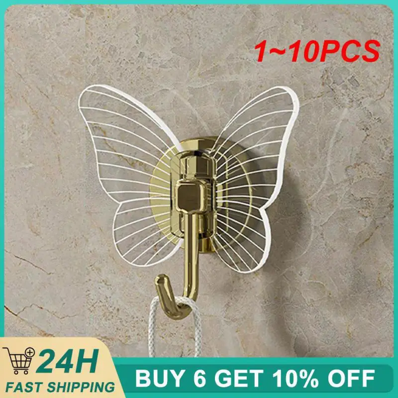 

1~10PCS Butterfly Hook Strong Adhesive Decorative Space-saving No Damage To Walls Premium Quality Adhesive Hook Traceless