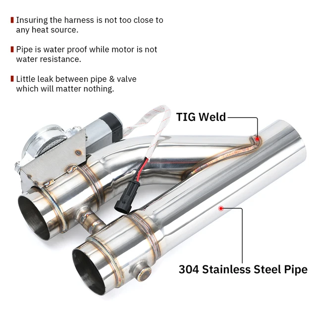 2 pz universale in acciaio inox 2.5 3.0 doppia valvola di scarico  ritaglio tubo silenziatore Bypass scarico Trim Down Tube telecomando -  AliExpress