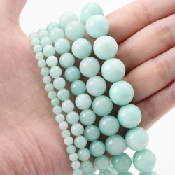 Vibrant Natural Gemstone Round Loose Beads for Handmade Jewelry Crafting (Green Amazonite)