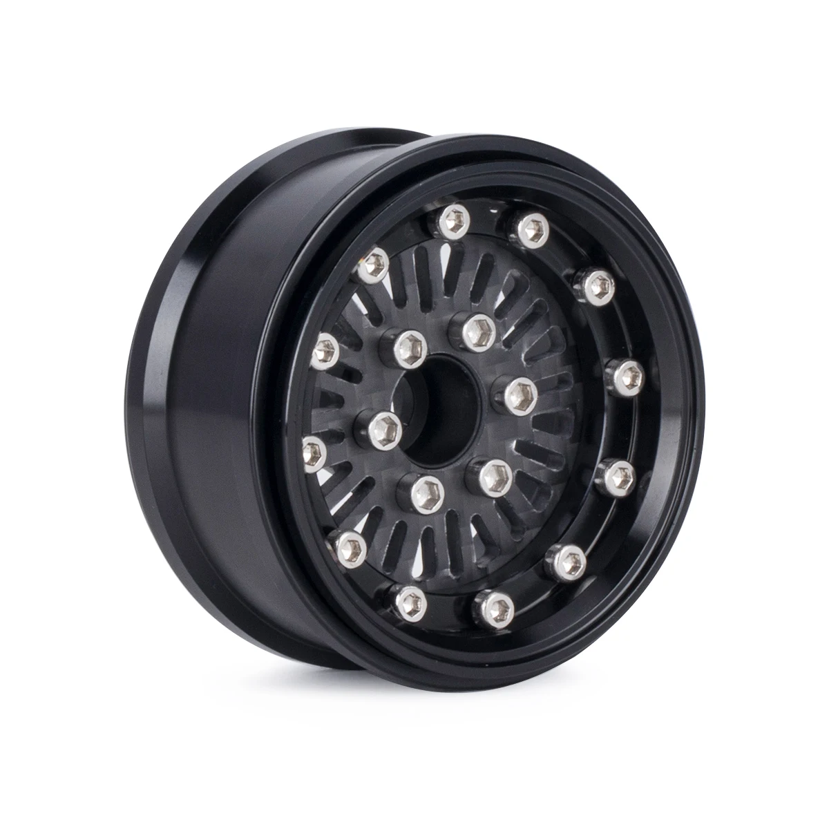 【新品】RC Channel 1.9ビードロックホイール　4本セット 1.9inch アルミ製ビードロックホイール(Black) 4本Set Crawler Axial