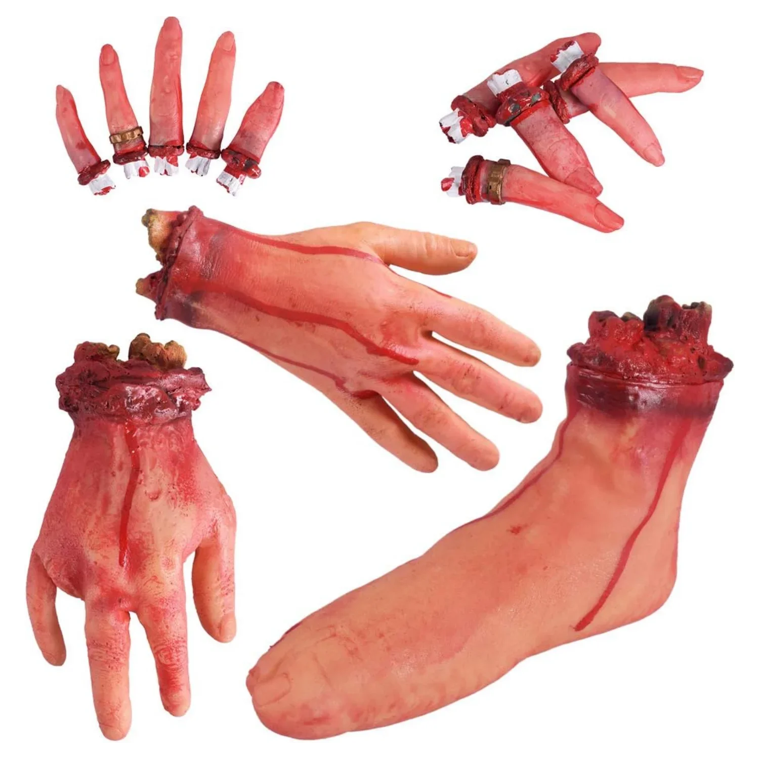 Halloween Blood Props Fake Scary Severed Hand Heart Brain Foot Broken Body Parts Haunted House Vampire Zombie Party Supplies