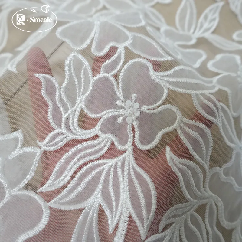 Perline di pizzo Tessuto ricamato in pizzo Fatto a mano Abito da sposa fai da te Abito da sposa Copricapo Accessori decorativi - immagine 2