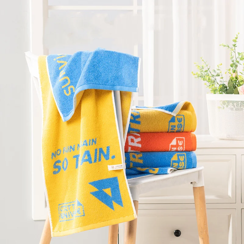 Cotton Lengthened Large Towel Sports Fitness Running Yoga Towel Scrub Bath Long Towel Antibacterial Sports Towel