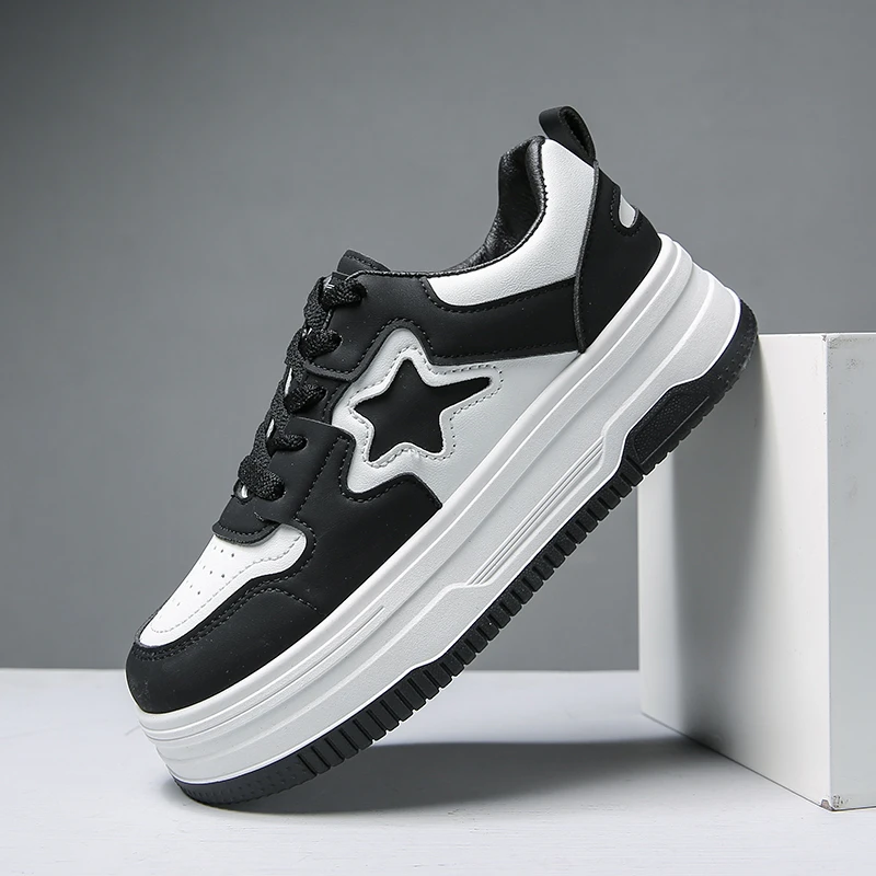 New Fashionable Women Casual Sports Shoes Trending  Thick-soled Height-enhancing Board Shoes Low Breathable Trainers Sneakers