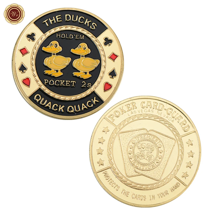 The Ducks Poker Casino Chips Coin Quack Quack Table Game Coin Hold'Em Texas Poker Card Guard Luck Challenge Chips Token Coin