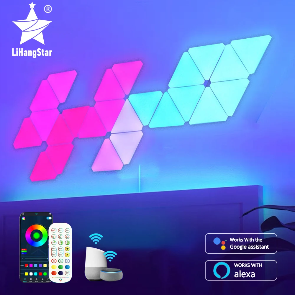 Smart-LED-Tri-ngulo-Luz-Atmosfera-RGB-Luz-De-Parede-Bluetooth-App ...