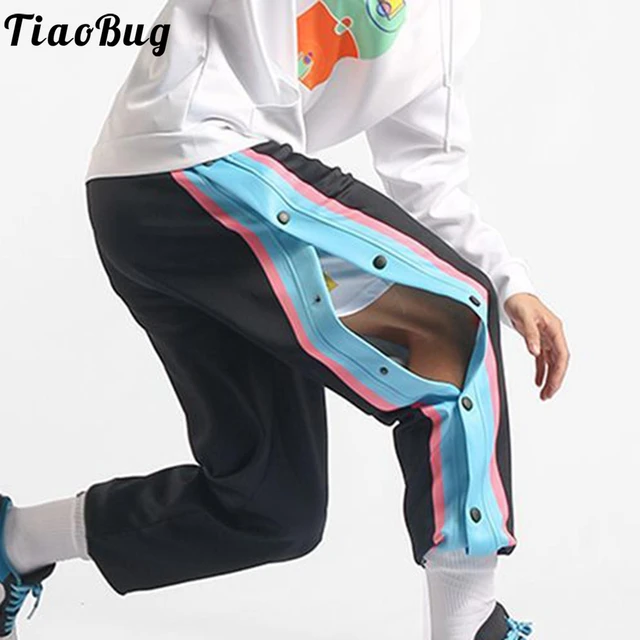 Pantalones deportivos informales para hombre, pantalón de con botones laterales cintura para correr, trotar, baloncesto, escalada _ - AliExpress