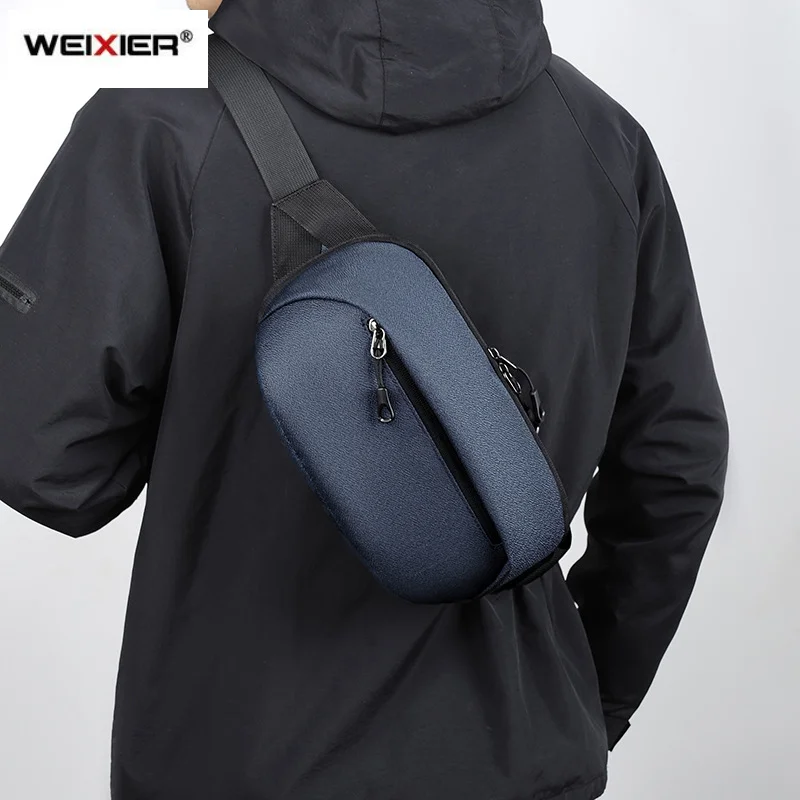 WEIXIER Men's Waist Bag Multicolor Oxford Shoulder Bag Men Crossbody Bag Outdoor Travel Sports