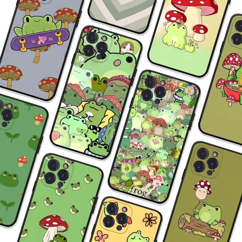 

Frog Mushroom Phone Case For iPhone 6 7 8 Plus 11 12 13 14 Pro SE 2020 MAX Mini X XS XR Back Funda Cover