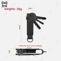 Anti-Theft RFID Block Aluminium Men Key Organizer Metal Key Chain Women Minimalist Key Case Holder for Keychain Secures 2-6 Keys 2
