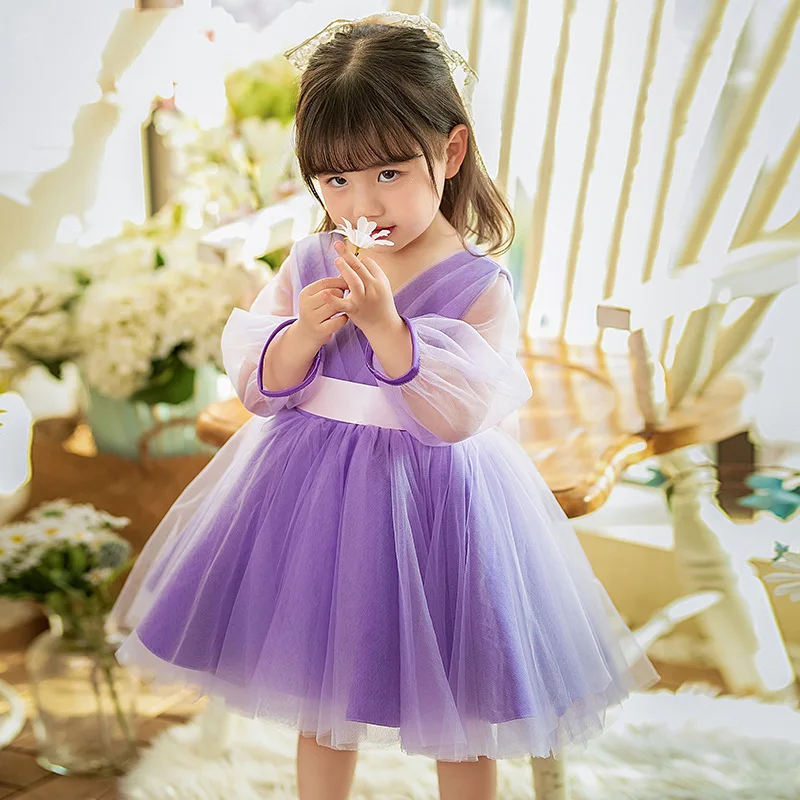 

Baby Spanish Lolita Princess Ball Gown Children Girls Cute Bow Mesh Design Birthday Party Wedding Dresses y479