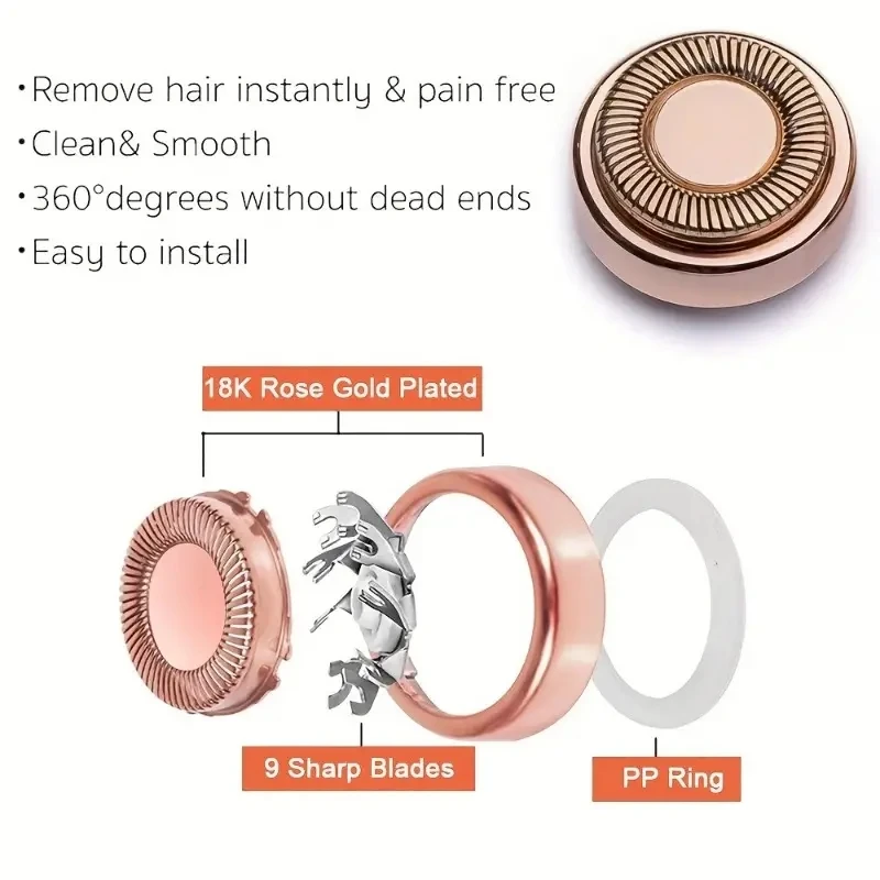 Electric Shaver Head Electric Shaver Blades 4 PCs Finishing Touch Flawless Facial Hair Remover Replacement Heads