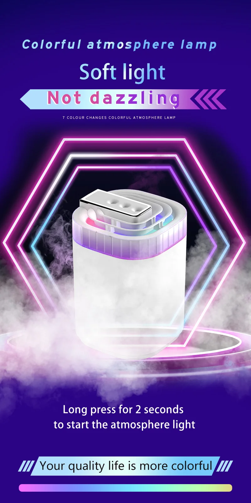 3L Ultrasonic Air Humidifier Cool Mist Humidifier With Night Light And Three Nozzles Quiet USB Aromatic Humidifier For Home_voghion.com