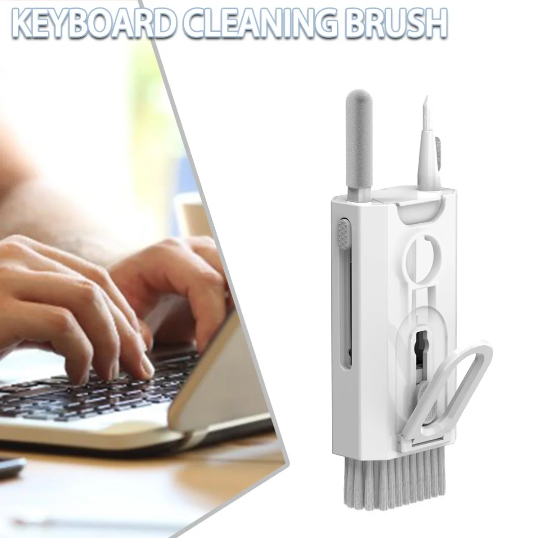 

New 1pc Keyboard Cleaning Brush Computer Dedusting Soft Brush 8 in 1 Multi-functional PC Laptop Keypad Cleaner Tool