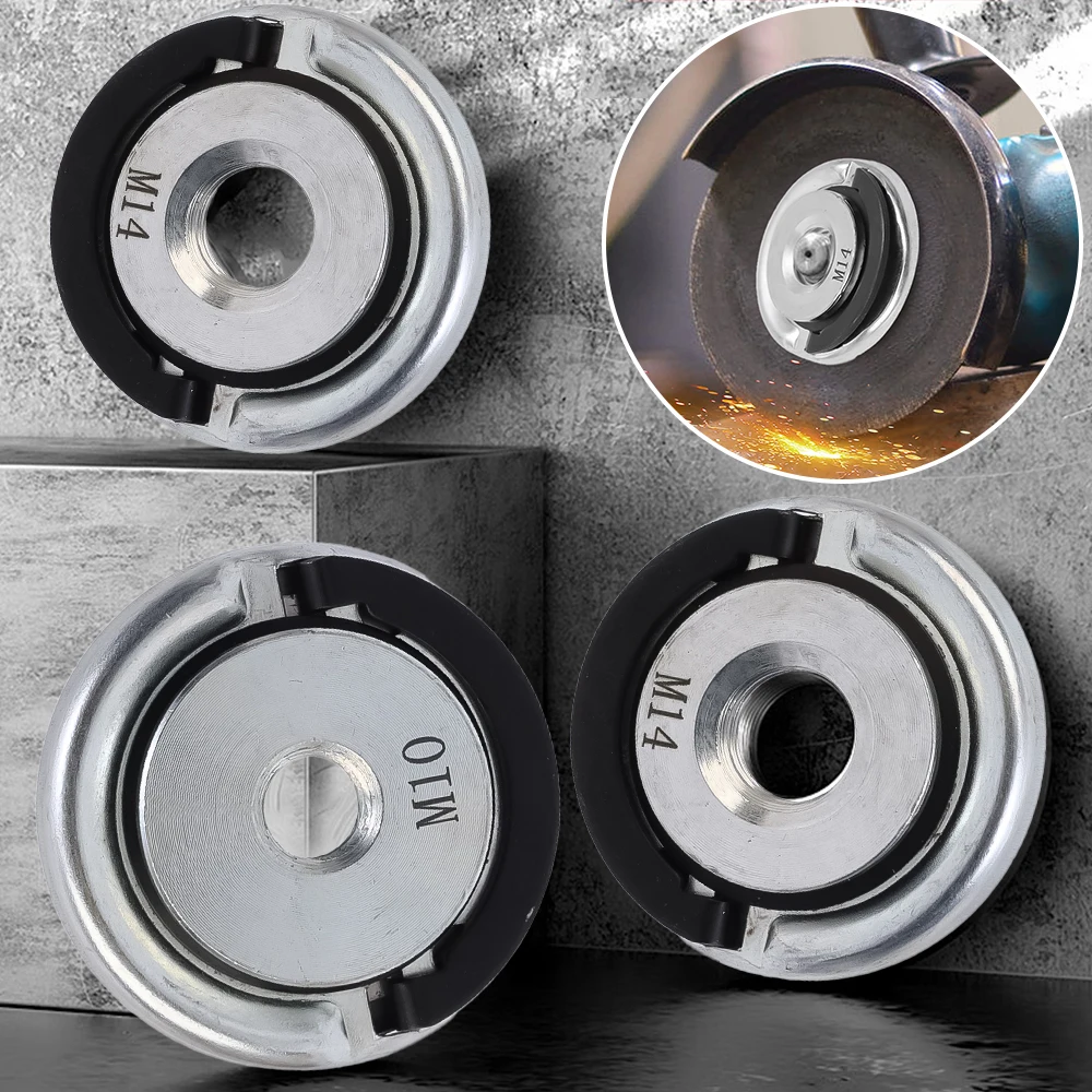 1/2Pcs M10 M14 Angle Grinder Quick Release Self-Locking Platen Threaded Angle Grinder Grinding Disc Power Chuck Tool Auto Parts