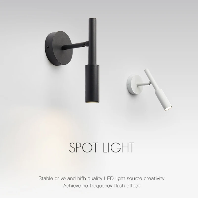 LED Wall Lamp Wall Lamp Wall Sconces Light Bedroom Besides Wall Light 350&deg; Rotatable Adjustable Angle Indoor LED Wall Lamp Light Fixture Aluminum Spotlight AC90-220V