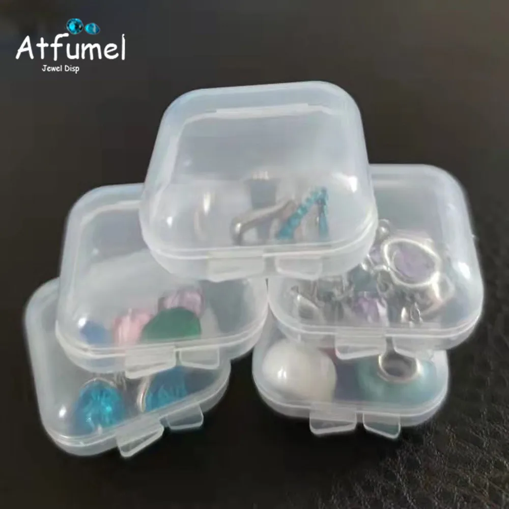 

30Pcs Clear Plastic Mini Jewelry Box Ear Plugs Box Finishing Container Package Storage Box Diamond Beads Storage Case