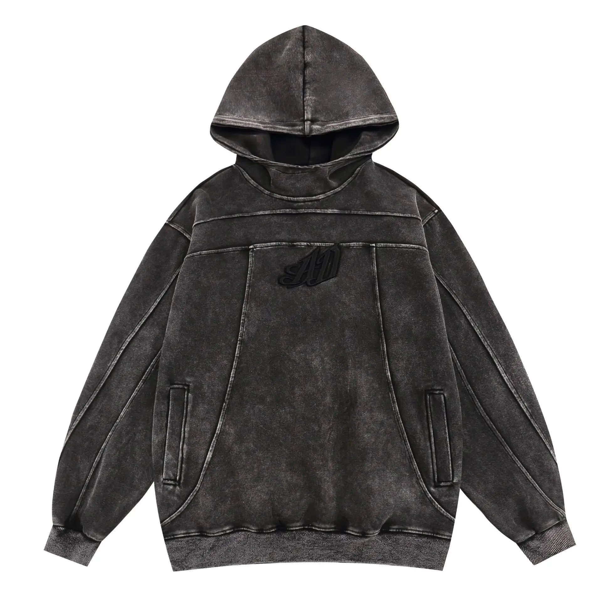 

Fashion High Street Oversized Hip Hop Jeans Hoodies Streetwear Vintage Denim Sweatshirt Loose Fit Hooded Retro Pullover Hoody