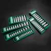 Hex Socket Wrench Head Set For Ratchet 1/4 3/8 1/2 Short Long Socket Deep Nut Driver Sleeve Spanner End Ratchet Tool With Holder 6