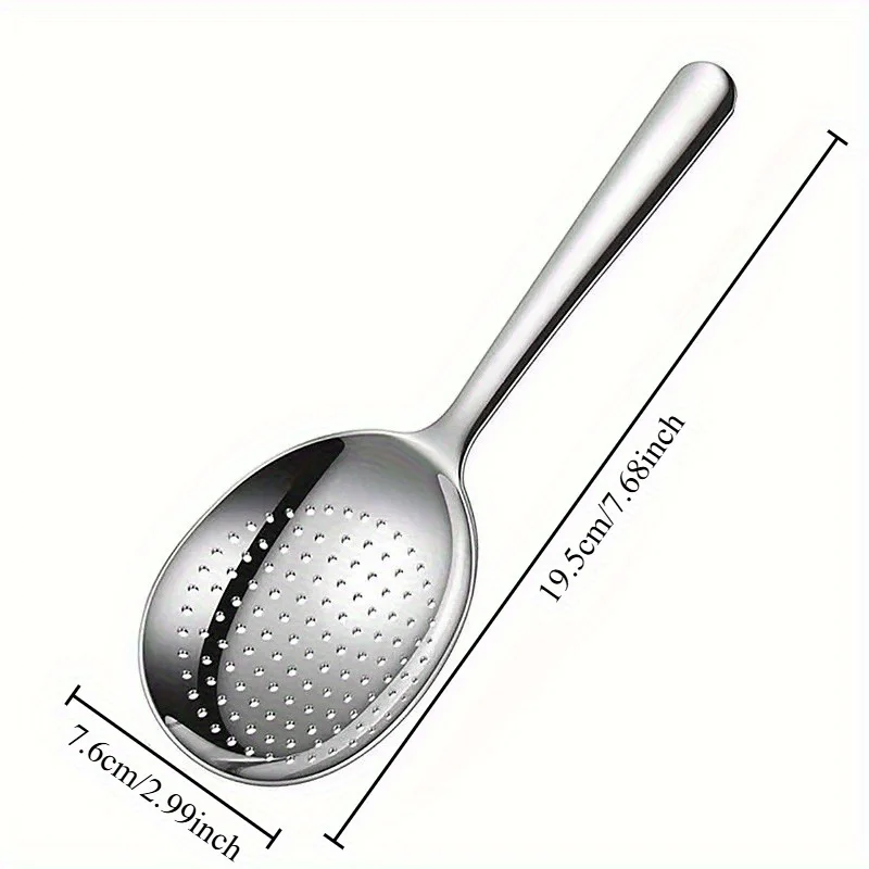 Heavy-Duty Home Kitchen Ladle - Stainless Steel Serving Spoon with Drain Hole,Heat-Resistant Handle -Multipurpose Scoop