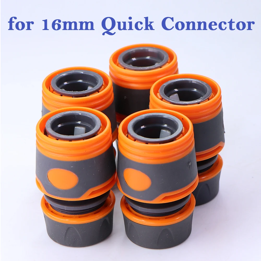 2PCS 1/2 3/4 가든 호스 어댑터 (16mm 퀵 커넥터 포함) 스톱 커플러 조인트 물 관개 튜브 연결 수리 익스텐더