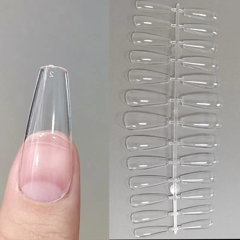 120 Pz/Borsa Long Coffin False Nail Tips Per Unghie Extension Manicure Unghie Finte Capsule Gel X Tips Press On Nails