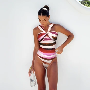 One Piece Swimsuit 2025 New Sexy Solid White Ruffle Swimwear Women Yellow Bathing Suit Beach Wear Backless Monokini