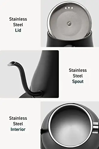 Cosori Electric Gooseneck Kettle with 5 Variable Presets, Pour Over Coffee Kettle & Tea Kettle, 100% Stainless Steel Inner