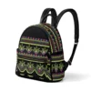 New Fashion Women Backpack Polynesian Tribal Plumeria Hibiscus Print PU Leather Backpack for Teenage Girls 3
