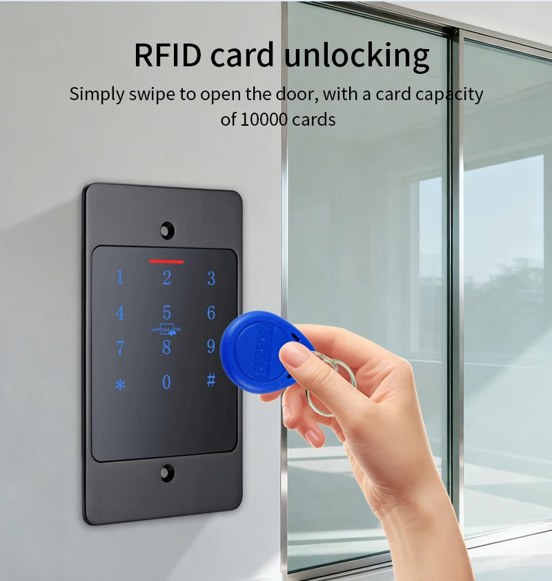 H5 Tuya Wifi Standalone Access Control RFID Keypad Metal IP67 Waterproof Embedde