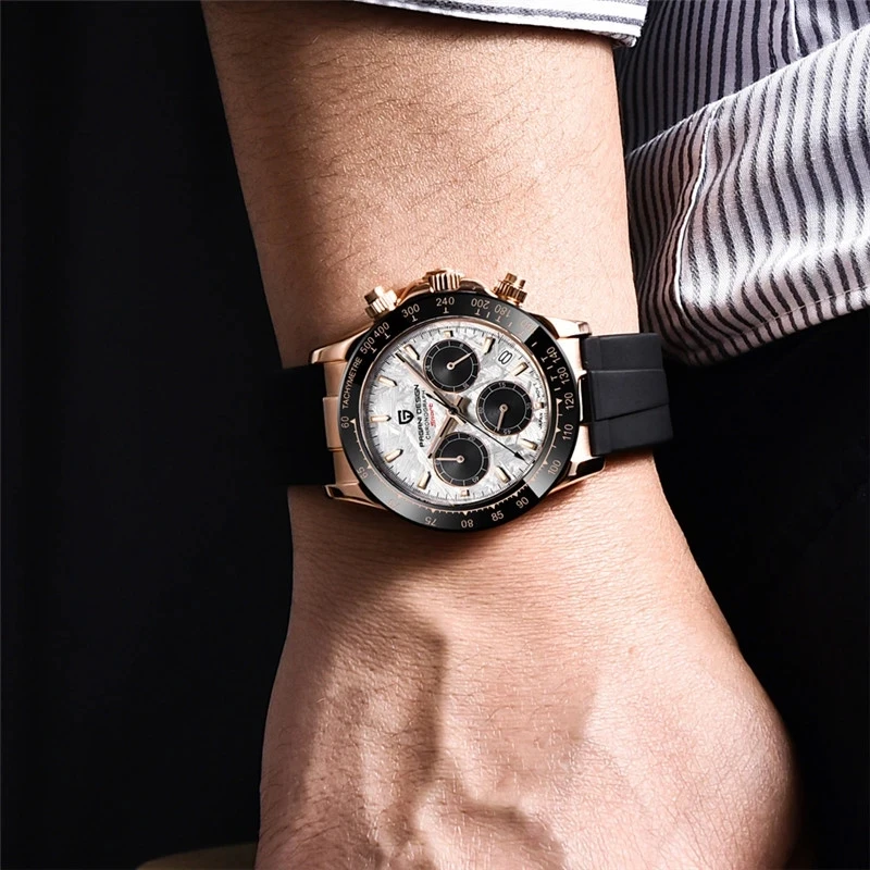 PAGANI DESIGN Watch For Men 1664 Top Brand Luxury Japan VK63 Quartz Wristwatches Automatic Date Chronograph Gold Reloj Hombre