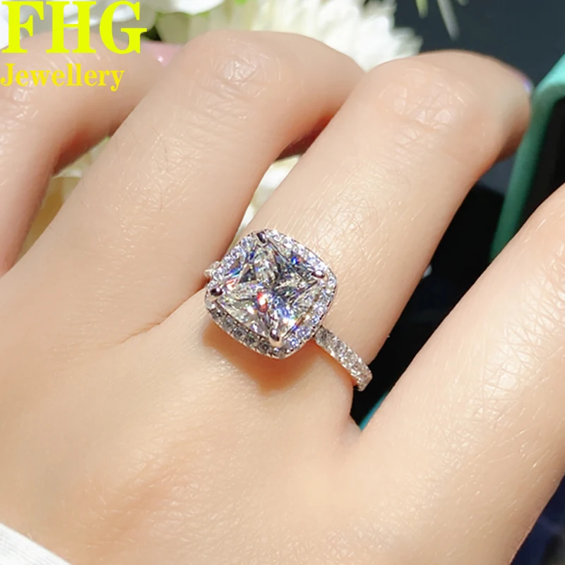 Princess shape 3Carat 18K A750 Gold Ring DVVS1 Moissnite Diamond Ring  Wedding Party Engagement Anniversary Ring Trendy