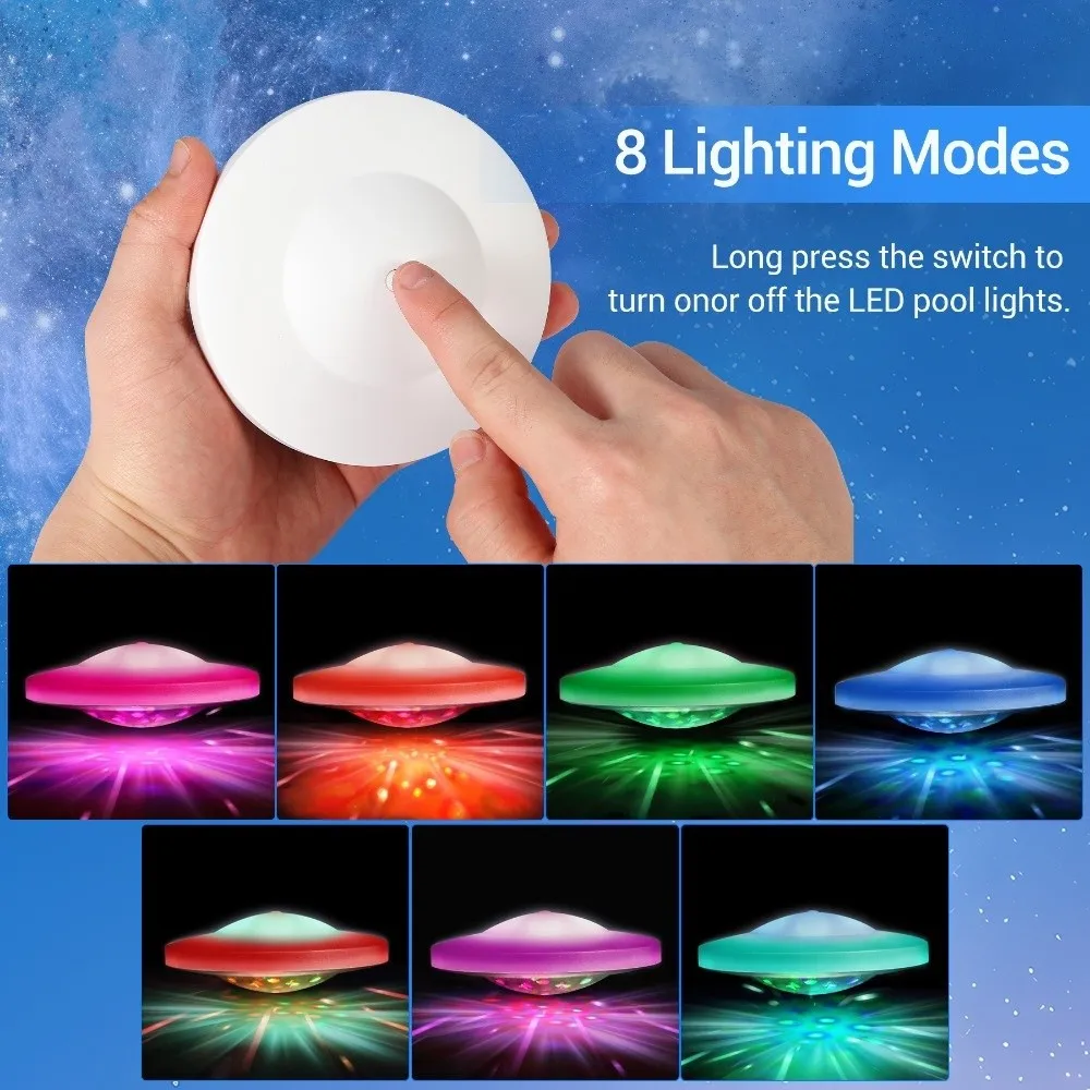 Fountain Light Multi Color Led Floating Lights 7 Color Changing Swimming Pool Lamp Waterproof Water Drift Lamp Wedding Party