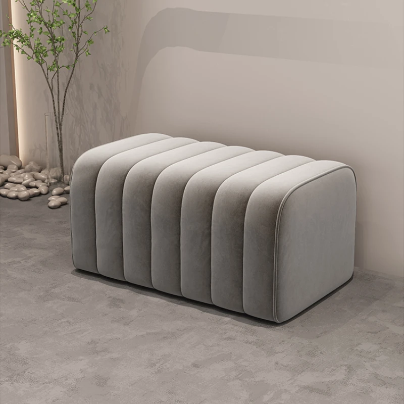 INS Velvet bench Entrance shoe bench Hotel mall hall rests feet luxury soft Footrest Room end of bed Nordic Low stool Furniture