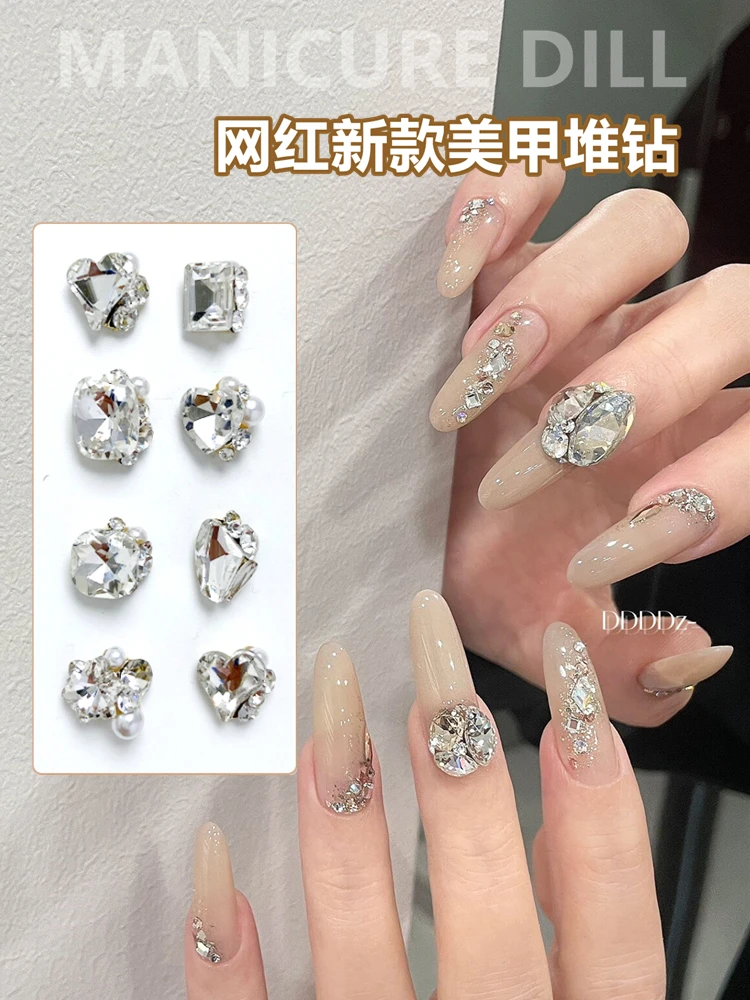 10pcs 3D Nail Art Tips Aurora Shaped Resin Nail Gems Crystal Jewelry DIY  Decor | eBay