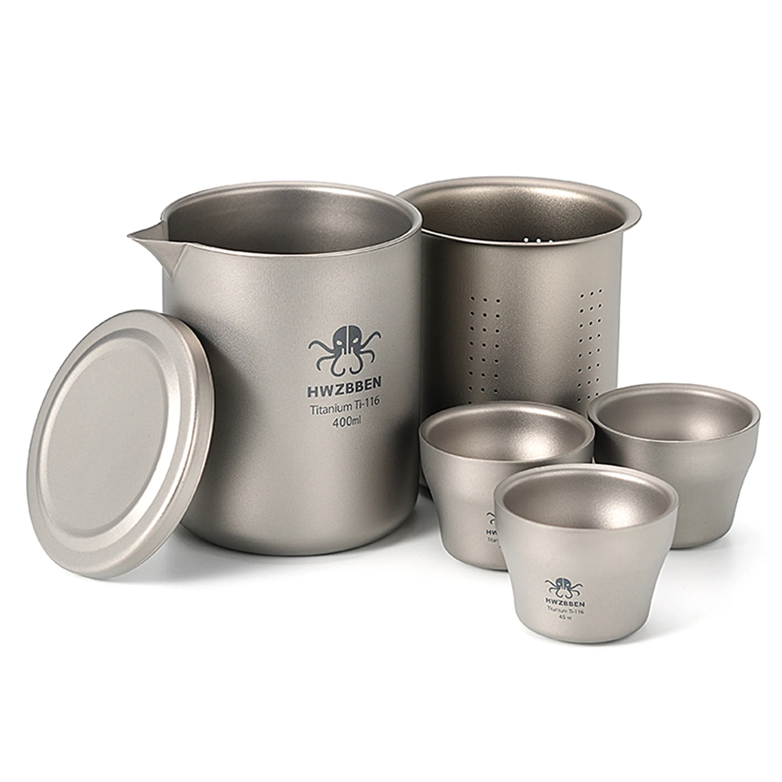 

Титановый чайный горшок, Набор чашек для отдыха на природе, легкий портативный чайный сервиз для путешествий, китайская чайная посуда, чайные вещи