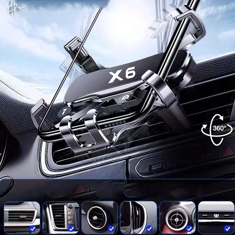 

For Bmw X6 E71 Car Mobile Phone Holder Air Vent Outlet Clip Stand GPS Gravity Navigation Bracket Car Accessories