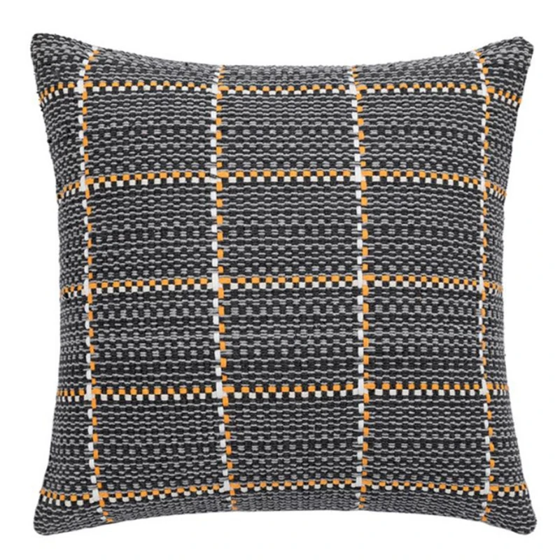

Nordic Throw Pillow for Case Modern Embroidered Geometric Striped Plaid Chain Pattern Decorative Square Cushion Cover