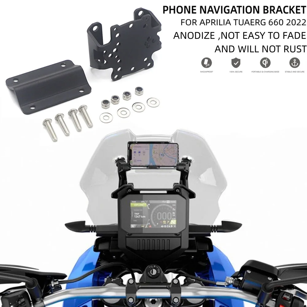 

NEW Motorcycle Stand Holder Phone Mobile Phone GPS Plate Bracket Phone Holder USB FOR Aprilia TUAREG 660 Tuareg 2022