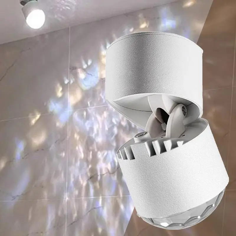 LED 입구 물 잔물결 스포트라이트, USB 야간 조명, 다이나믹 앰비언트, 각도 조절 가능, 물 조명 프로젝터