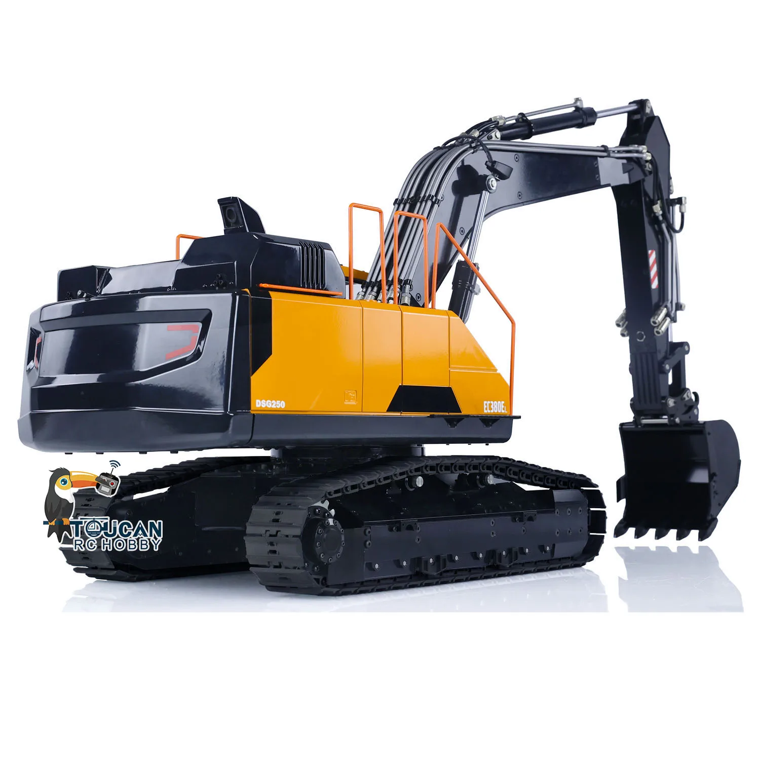 In Stock EC380 RC Hydraulic Excavator 1/14 Remote Control Metal Digger Construction Vehicles 5-way Reversing Valves Lights Toys 3