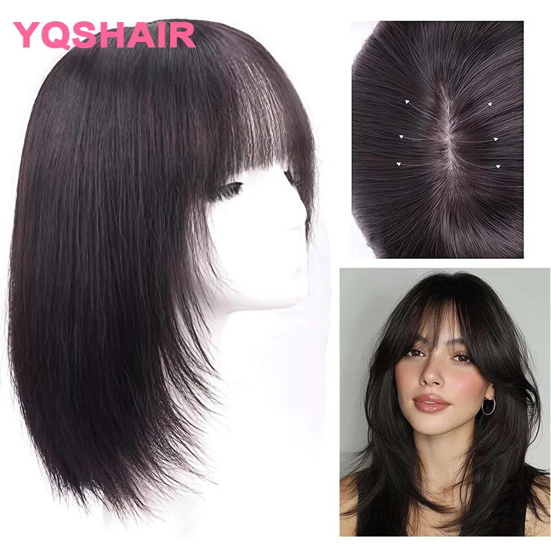 100% 생원모 유럽산 인모 천연색 가발 스트레이트 실크 베이스 탑 풀 레이스 가발 PU 자연스러운 두피 헤어라인 여성용