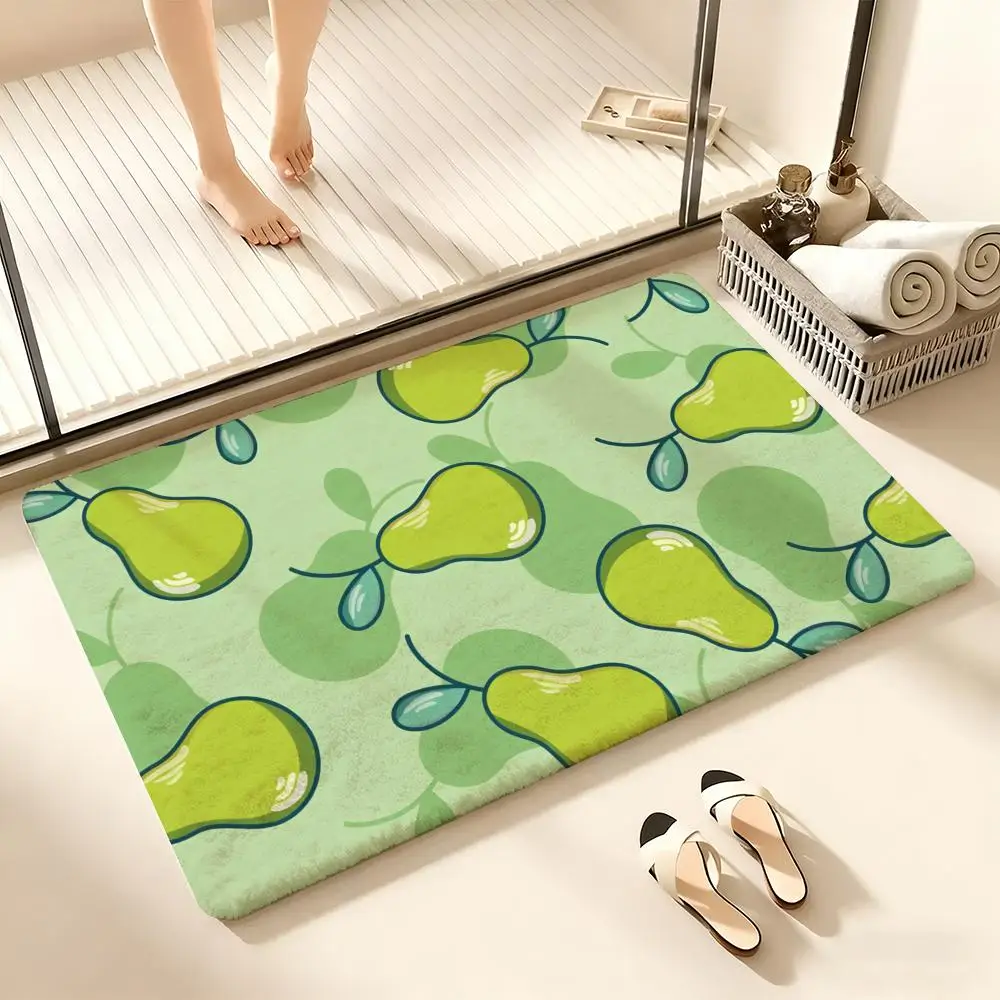 Pear Fruit Floor Mat Flannel Rugs Soft Winter Warmth Floor Mat ...
