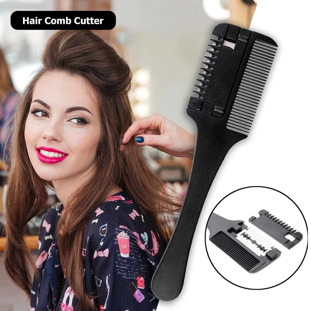 DIY Styling Tools Razor Comb Double Edge Razor Black Handle for Salon Home Hair Cutting Styling for Thin & Thick Hair Trimming
