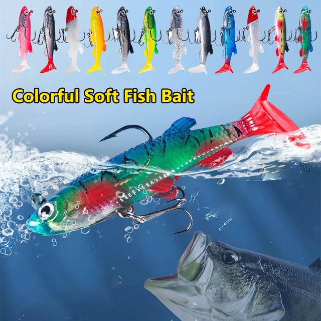 5pcs Bionic Soft Fishing Bait T-tail Hollow Fishing Bait With Hook 8cm/14g  Ice Fishing Lure 3D Stereo Fishing Bait Fishing Tools - AliExpress