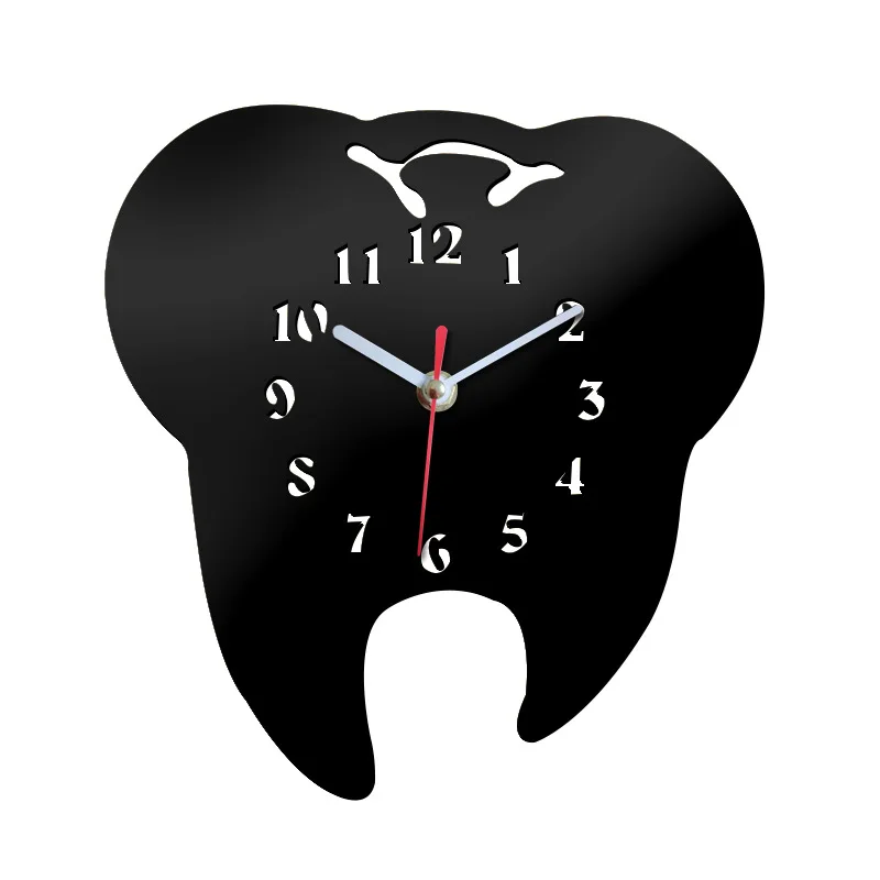 Modern Acrylic Wall Clocks Non Ticking Arabic Number Tooth Clock Mirror Effect Home Decoration Bedroom Kitchen